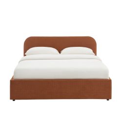 Letto contenitore MOKA in tessuto ruggine 160x200 rete inclusa