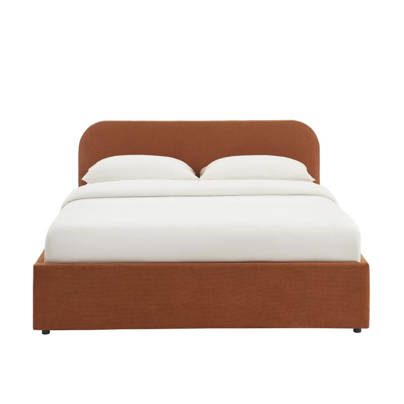 Letto contenitore MOKA in tessuto ruggine 160x200 rete inclusa