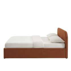 Letto contenitore MOKA in tessuto ruggine 160x200 rete inclusa