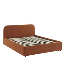 Letto contenitore MOKA in tessuto ruggine 160x200 rete inclusa