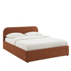 Letto contenitore MOKA in tessuto ruggine 160x200 rete inclusa