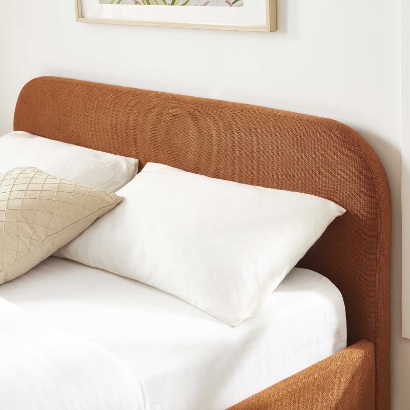 Letto contenitore MOKA in tessuto ruggine 160x200 rete inclusa
