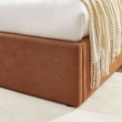 Letto contenitore MOKA in tessuto ruggine 160x200 rete inclusa