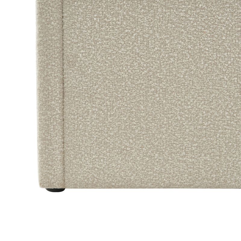 Bettkasten YUME aus beigem Chenille-Stoff 140 x 190 cm, inklusive Lattenrost