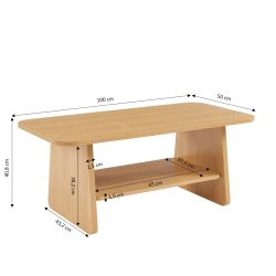 Table basse LANGO effet chêne