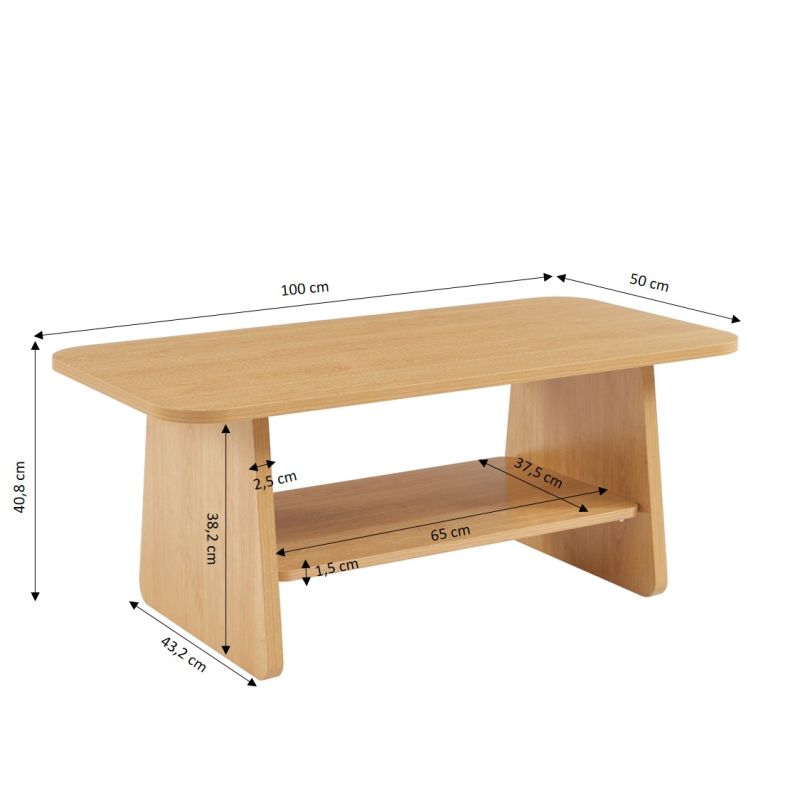 Table basse LANGO effet chêne