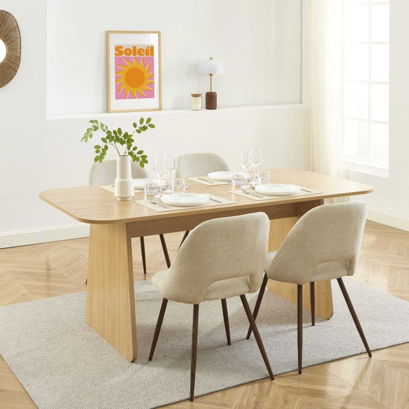 Table à manger LANGO rectangulaire effet chêne 180 cm