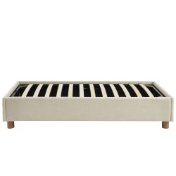 Letto contenitore KORALL 90x190 tessuto beige lino rete inclusa