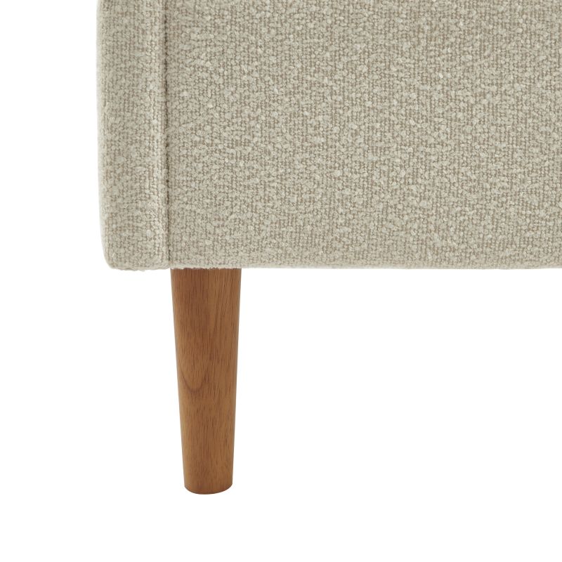 Letto YUME in tessuto bouclé beige 160x200 con rete inclusa