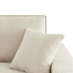Divano angolare convertibile e reversibile a 4 posti ZOLA in velluto a coste beige