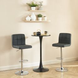 Set di 2 sgabelli da bar GARY in PU nero regolabili
