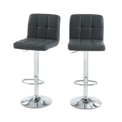 Set di 2 sgabelli da bar GARY in PU nero regolabili