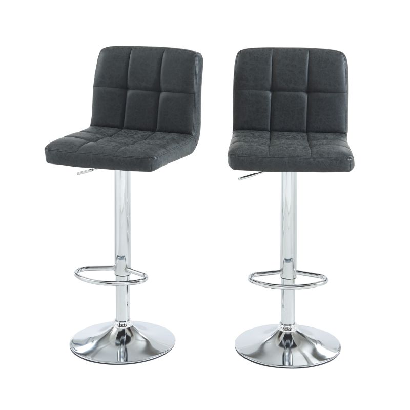 Set di 2 sgabelli da bar GARY in PU nero regolabili