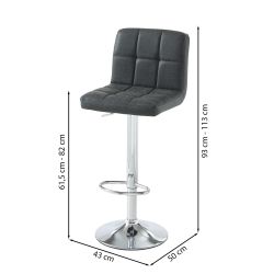 Set di 2 sgabelli da bar GARY in PU nero regolabili