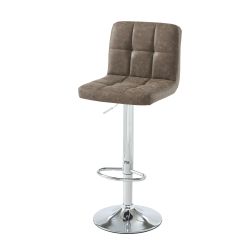 Lot de 2 tabourets de bar GARY en PU marron réglables