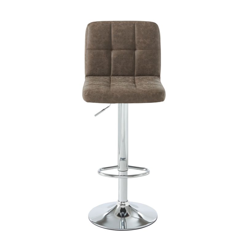 Lot de 2 tabourets de bar GARY en PU marron réglables