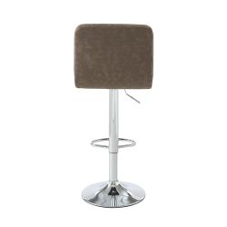 Lot de 2 tabourets de bar GARY en PU marron réglables