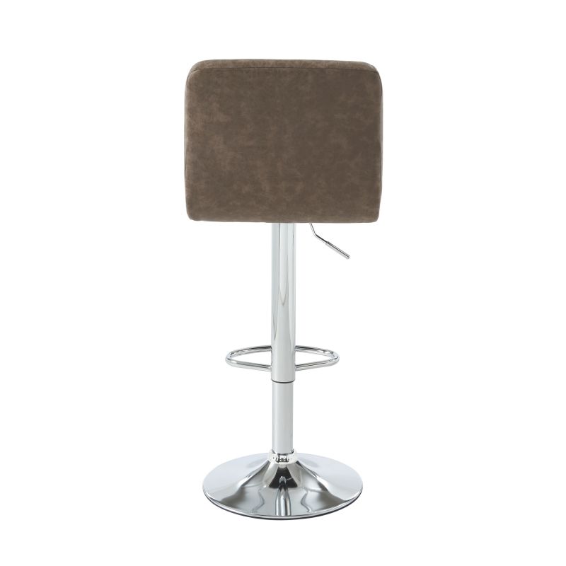 Lot de 2 tabourets de bar GARY en PU marron réglables
