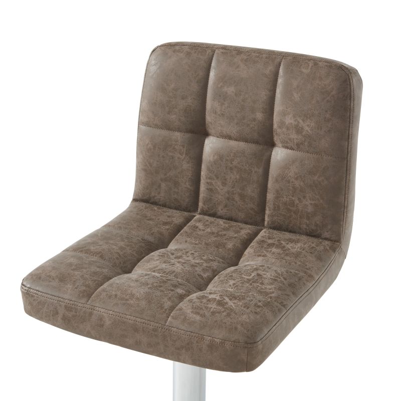 Lot de 2 tabourets de bar GARY en PU marron réglables