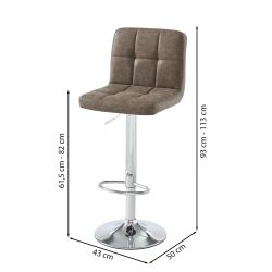 Lot de 2 tabourets de bar GARY en PU marron réglables