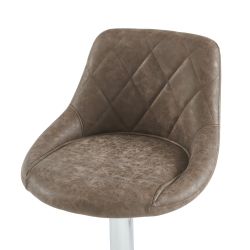 Set di 2 sgabelli da bar MATT in PU marrone regolabili
