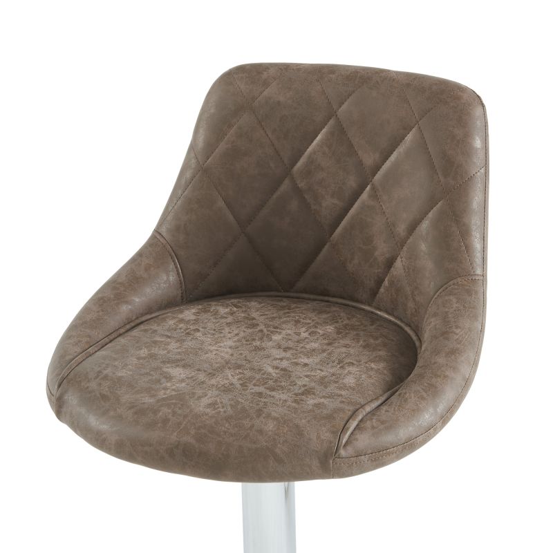 Set di 2 sgabelli da bar MATT in PU marrone regolabili