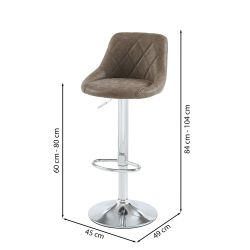 Set di 2 sgabelli da bar MATT in PU marrone regolabili
