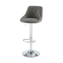 Set di 2 sgabelli da bar MATT in PU grigio regolabili