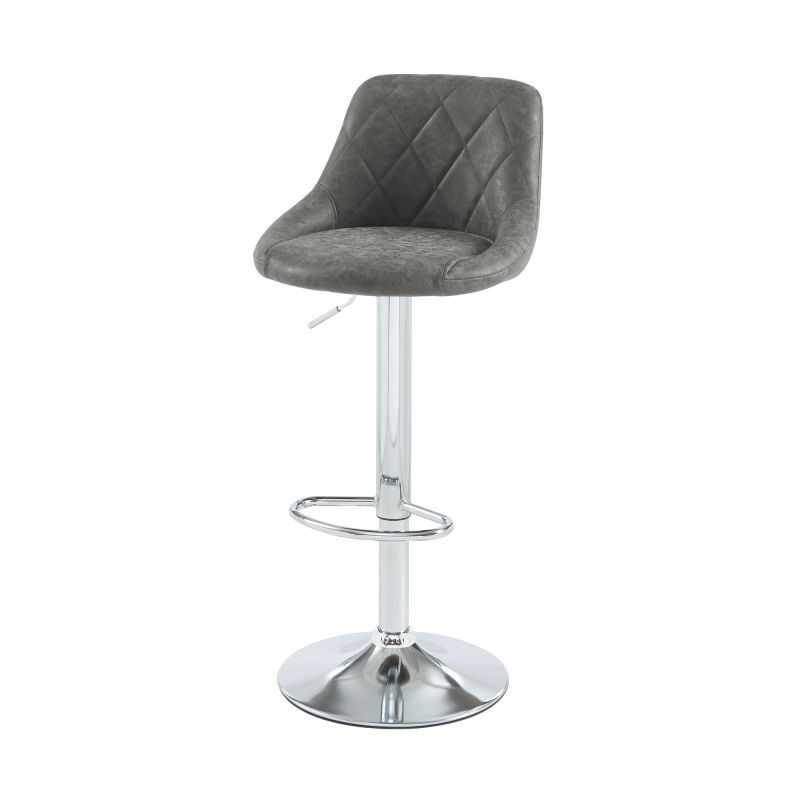 Set di 2 sgabelli da bar MATT in PU grigio regolabili
