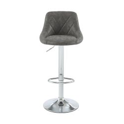 Set di 2 sgabelli da bar MATT in PU grigio regolabili