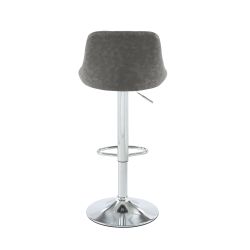Set di 2 sgabelli da bar MATT in PU grigio regolabili