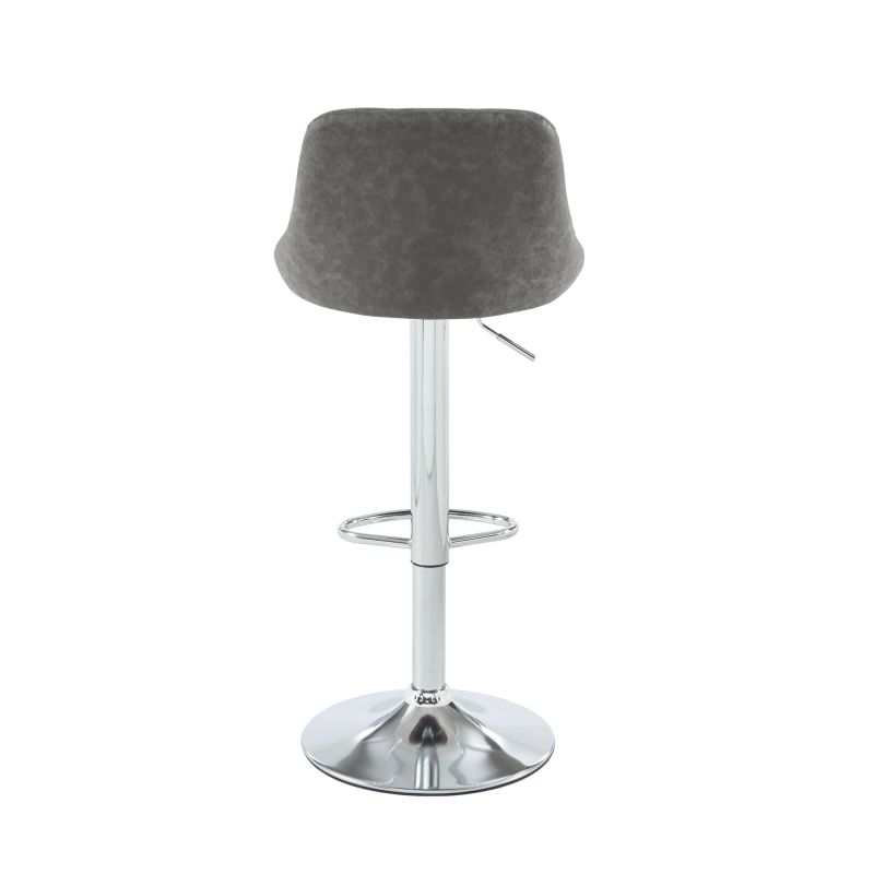 Set di 2 sgabelli da bar MATT in PU grigio regolabili