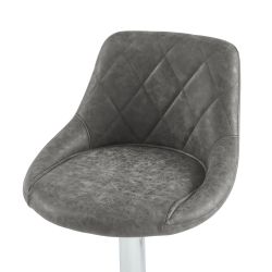 Set di 2 sgabelli da bar MATT in PU grigio regolabili