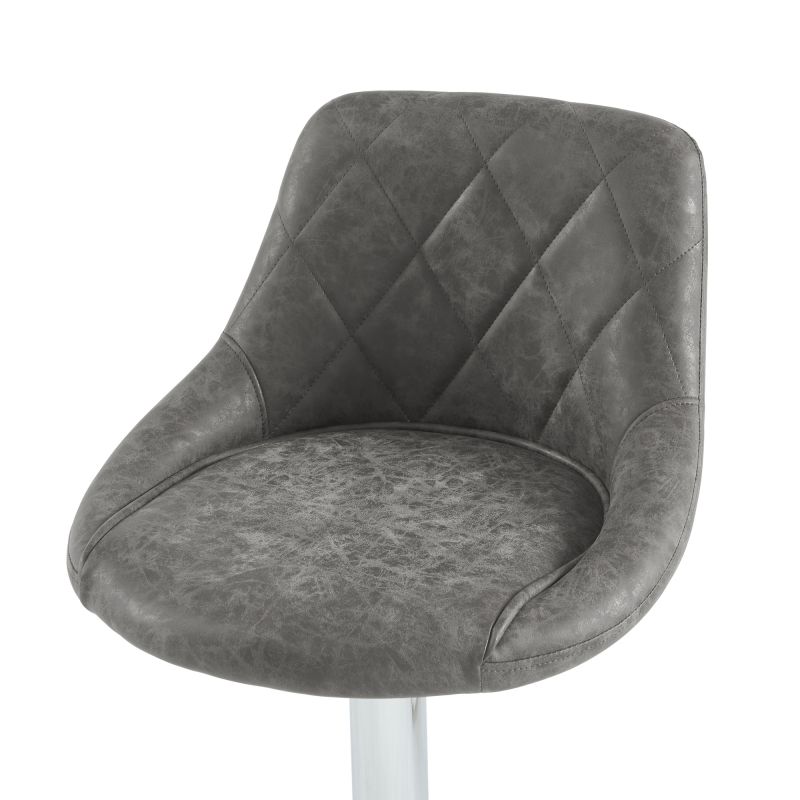 Set di 2 sgabelli da bar MATT in PU grigio regolabili