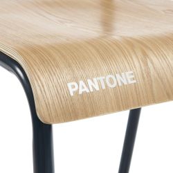 Set di 2 sedie da bar PANTONE blu notte e impiallacciatura di frassino con gambe in metallo