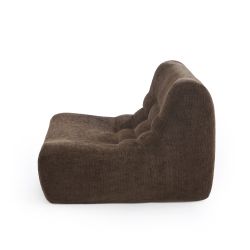 Ensemble banquette et chauffeuse JANIS modulable 3 places tissu chenille marron