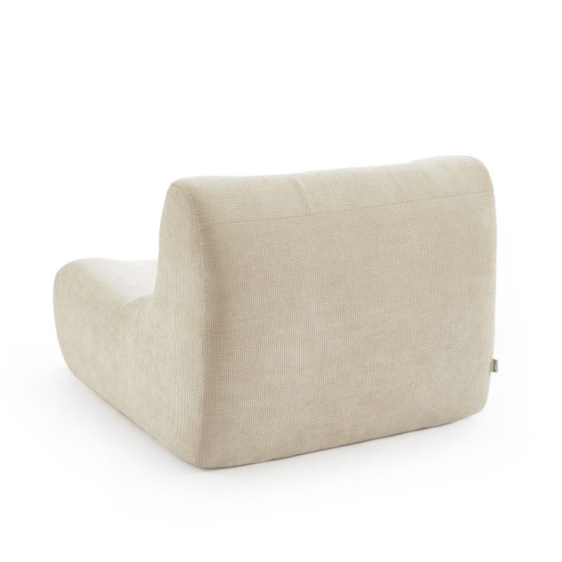 Modulares 3-Sitzer-Set JANIS mit Bank und Sessel, ecrufarbener Chenille-Stoff