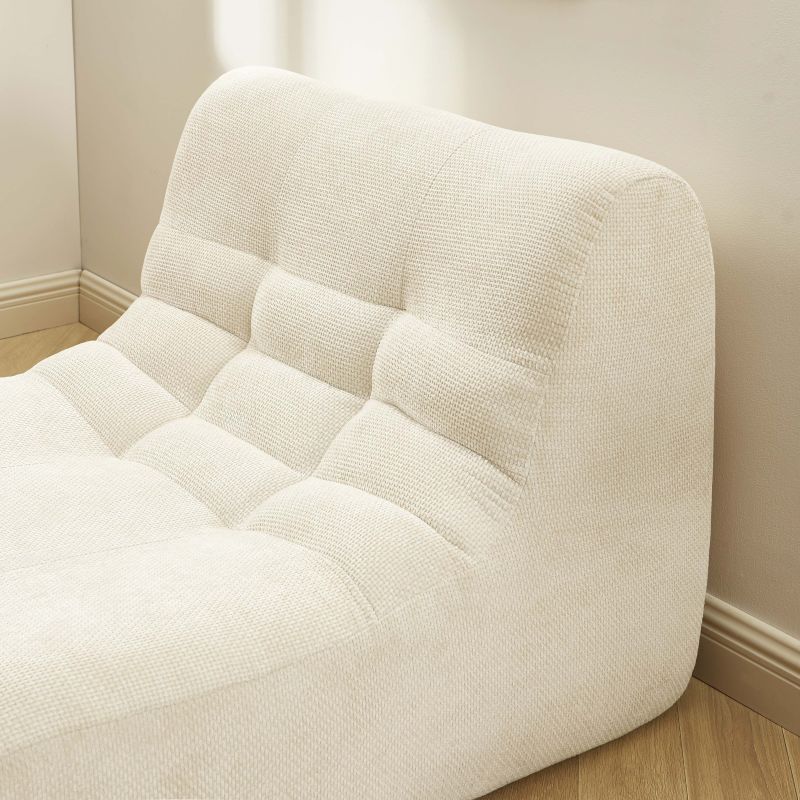 Modulares 3-Sitzer-Set JANIS mit Bank und Sessel, ecrufarbener Chenille-Stoff