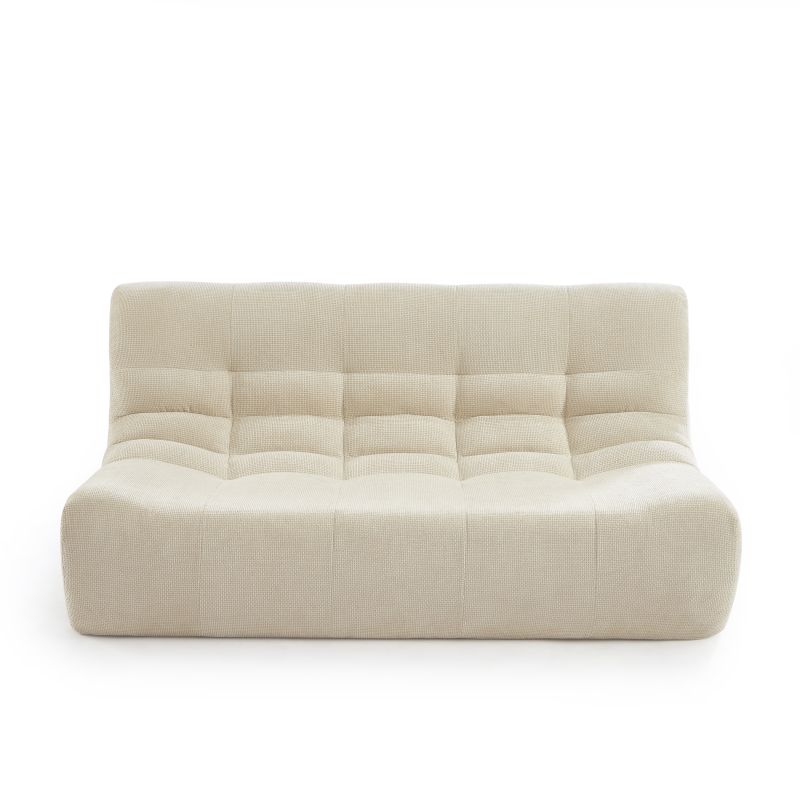 Modulares 3-Sitzer-Set JANIS mit Bank und Sessel, ecrufarbener Chenille-Stoff