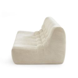 Modulares 3-Sitzer-Set JANIS mit Bank und Sessel, ecrufarbener Chenille-Stoff