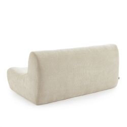 Modulares 3-Sitzer-Set JANIS mit Bank und Sessel, ecrufarbener Chenille-Stoff