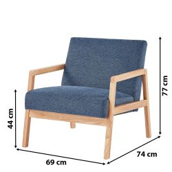 Sessel BONIFACIO aus blauem Stoff