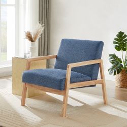Sessel BONIFACIO aus blauem Stoff