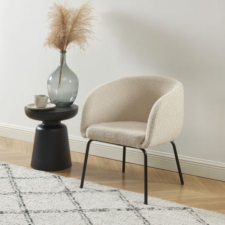Poltrona BELORA in tessuto bouclé beige