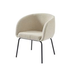 Sessel BELORA aus beigem Bouclé-Stoff