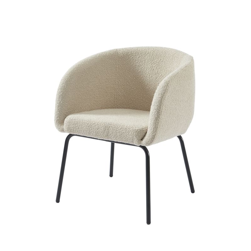 Sessel BELORA aus beigem Bouclé-Stoff