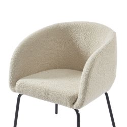 Sessel BELORA aus beigem Bouclé-Stoff