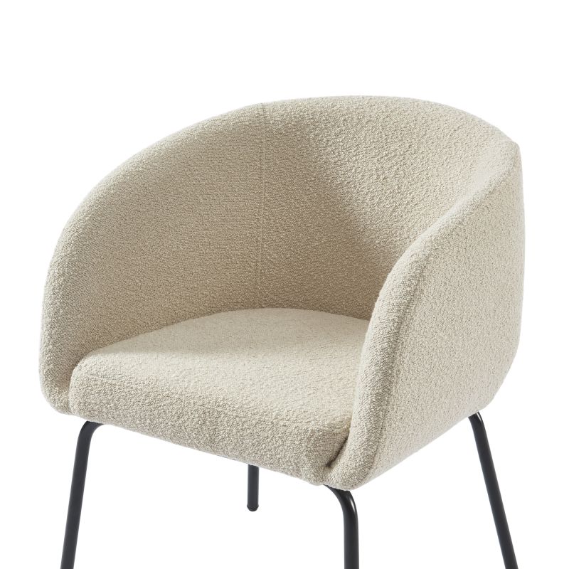 Sessel BELORA aus beigem Bouclé-Stoff