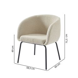 Sessel BELORA aus beigem Bouclé-Stoff