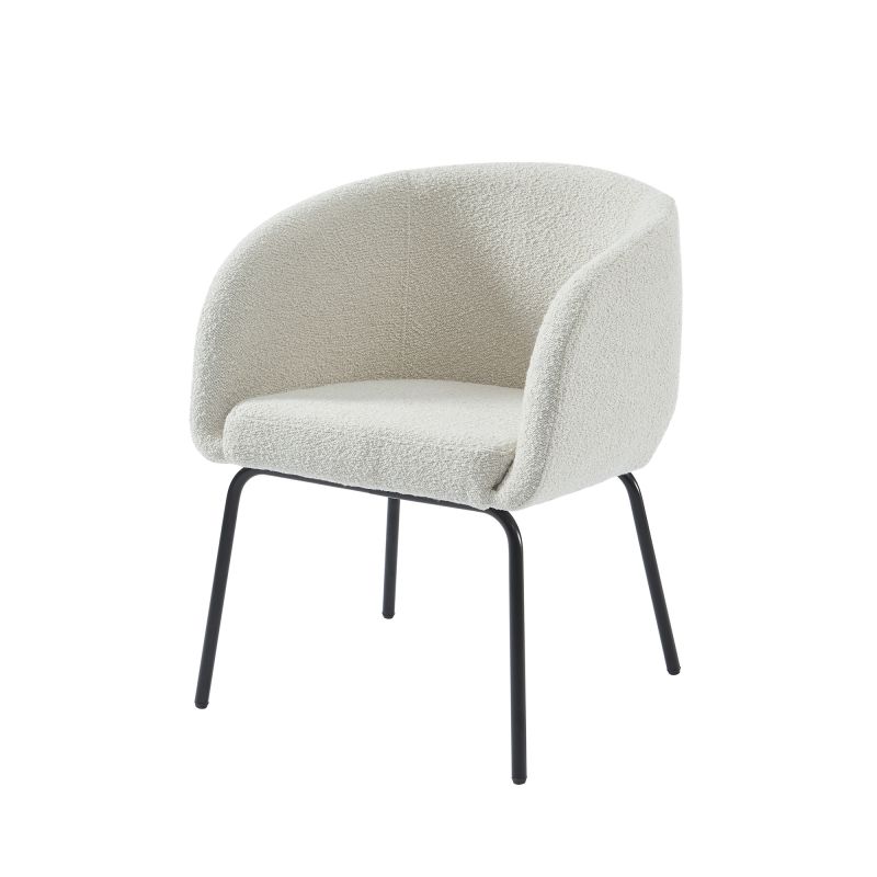 Sessel BELORA aus weißem Bouclé-Stoff